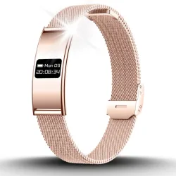 Smartwatch Smartband Damski Angelo B8 złoty Inteligentna Bransoleta EKG Puls Sport Menu PL